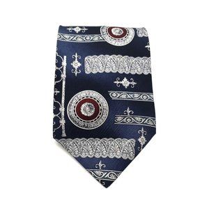 Via Veneto Mens Dress Tie 100% Silk Blue  Business Accessory Collection Gift